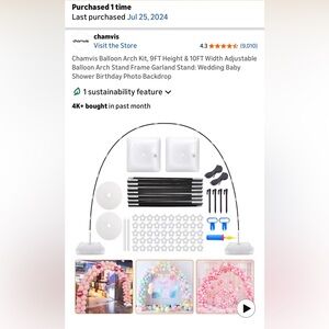 NIB Balloon Arch for Photography Background Stand Kit